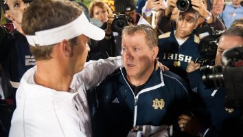 Lane Kiffin Ruthlessly Calls Out Brian Kelly For Grinding On Recruit In Awkward Viral Video