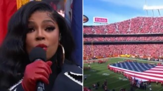 Chiefs Fans At Arrowhead Stadium Loudly Sing National Anthem After Ashanti Has Microphone Issues