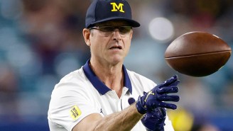Jim Harbaugh Pulled One Of His Most Absurd Moves Yet During While Visiting A Florida High School