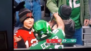 Jets WR Keelan Cole Tried To Steal TD Ball Away From Little Kid In The Stands And Failed