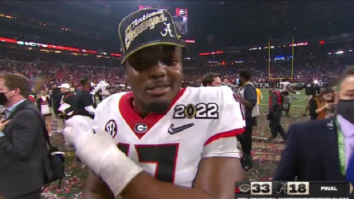 Georgia’s Nakobe Dean Was Awkwardly Seen Wearing An ‘Alabama National Champions’ Hat After Win