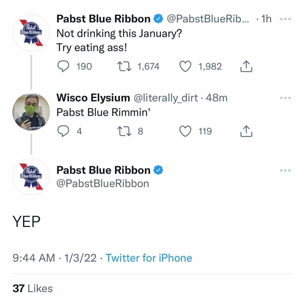 Pabst Blue Ribbon Goes Viral With Profane Tweet About Dry January