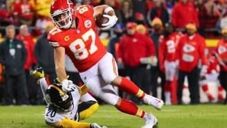 Travis Kelce’s Mom Surprised Him In KC After Watching His Brother Play In Tampa The Same Day