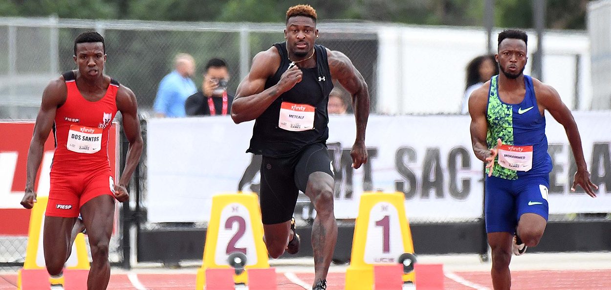 DK Metcalf keeps pace with Olympic-caliber sprinters in track debut