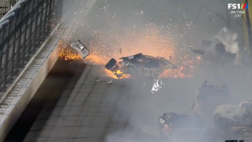 NASCAR Driver Somehow Walks Away After Going Airborne During Wild, Fiery Crash At Daytona