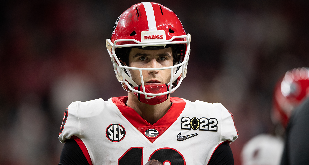 UGA's Stetson Bennett throwing first pitch at Braves' home opener