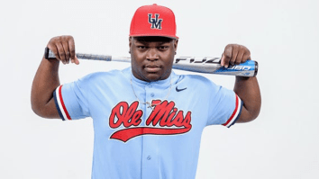 Ole Miss’ 6-Foot-4, 310-Pound Defensive Tackle Also Plays Baseball And Mashed A HUGE Dinger On Sunday
