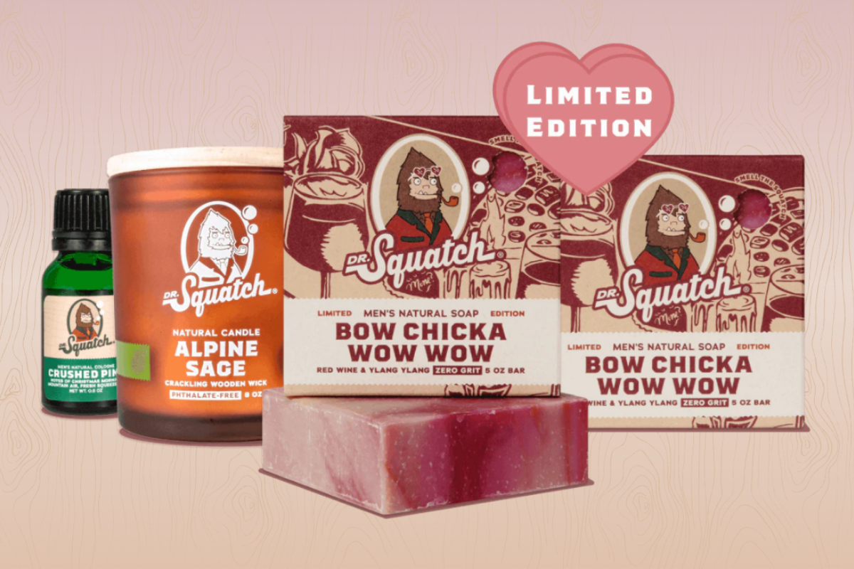 Dr. Squatch - Bask in this bundle of love ❤️ The Squatchy Seduction bundle  has everything you need to create a scentual evening: Bow Chicka Wow Wow  bar soap and Fireside Bourbon