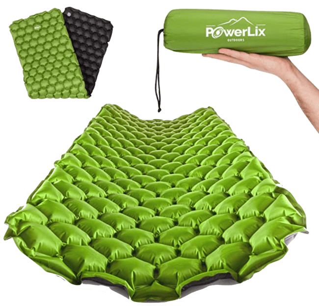 POWERLIX Ultralight Inflatable Sleeping Pad - green - daily deals