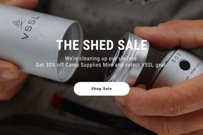Take 30% Off Awesome Hiking And Camping Gear In VSSL's Shed Sale 