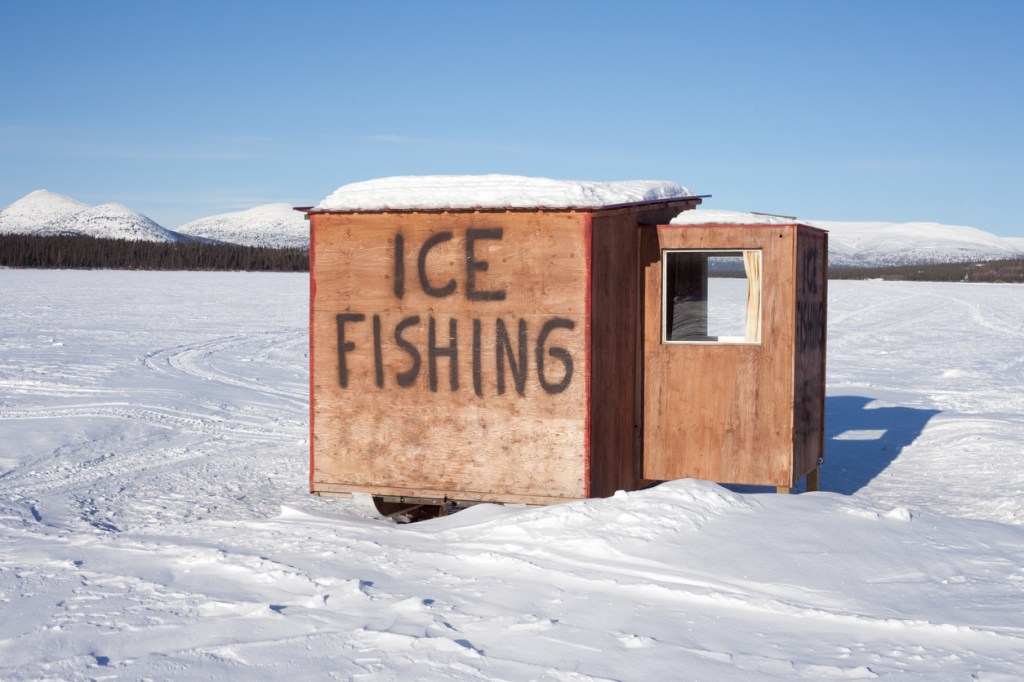 Guy Gets Dragged Across Frozen Lake During Ice Fishing Disaster