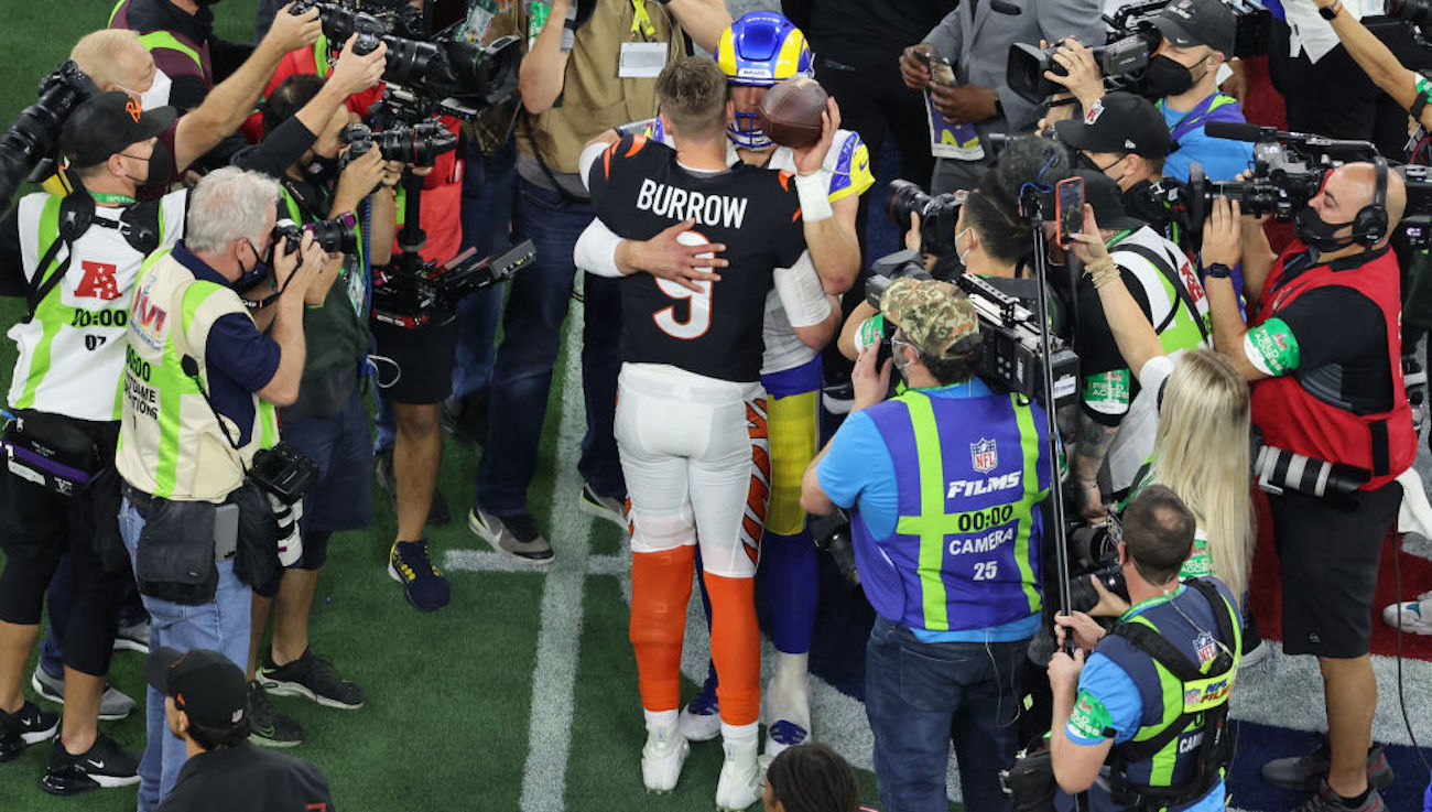 WATCH: Matthew Stafford Pays Respect To Joe Burrow After Super Bowl WATCH: Matthew Stafford Pays Respect To Joe Burrow After Super Bowl