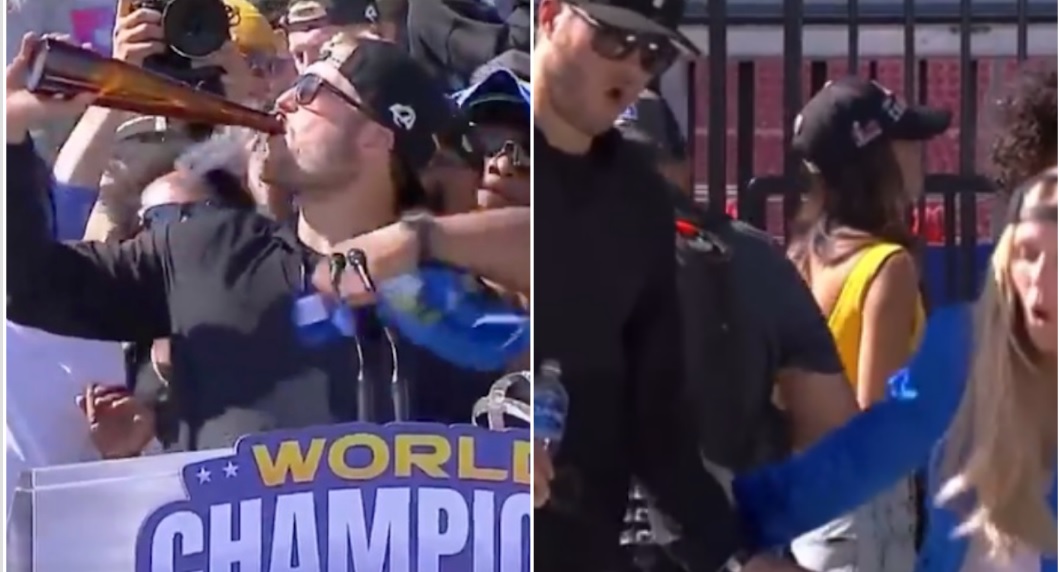 WATCH: A Drunk Matthew Stafford Reacts Shockingly To Woman Falling Off  Stage During LA Rams' Super Bowl Celebrations - EssentiallySports