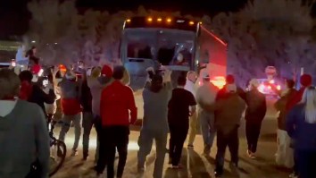 Things Get Tense After Texas Tech Students Confront Bus Carrying Longhorns Basketball Team To Rivalry Game