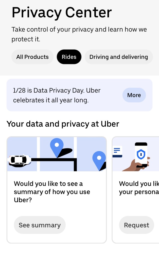 Uber Privacy Center