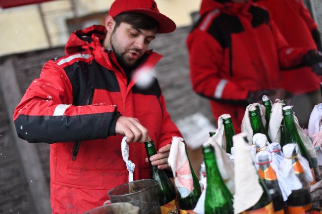 Ukraine brewery molotov cocktails