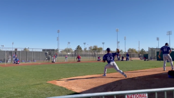 Jack Leiter Is Striking Out Ronald Acuña’s Little Brother And Throwing Cheese At Rangers Camp
