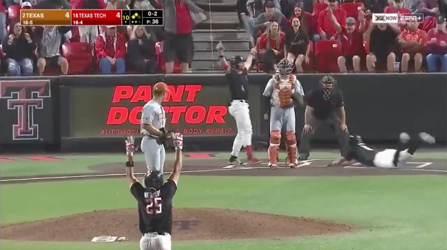 Insane Angle Of Texas Tech's Stealing Home To Walk-Off Texas Is A Rush