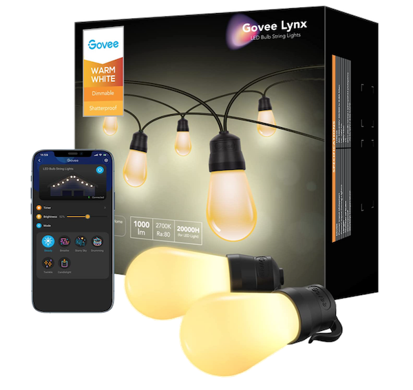 Govee Smart Outdoor 48ft App Control String Lights - daily deals