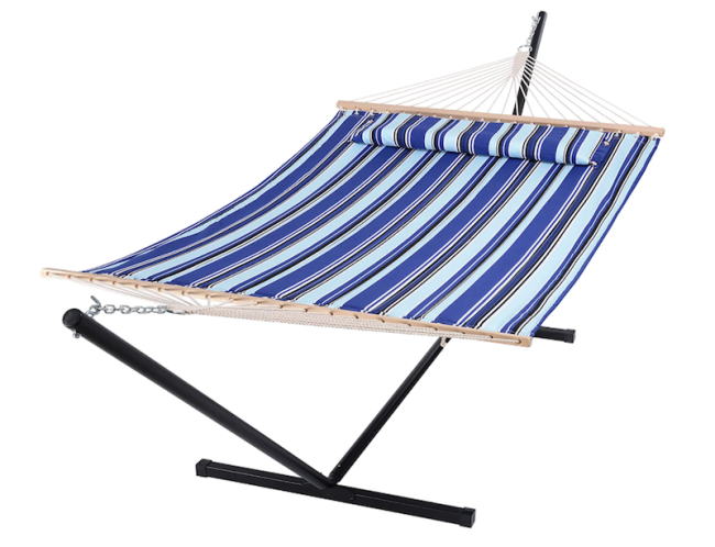 SUNCREAT Two Person Hammock with Heavy Duty Stand - daily deals