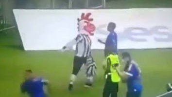 Brazilian Soccer Mascot Suspended For Aggressively Confronting Opposing Team After A Goal (Video)