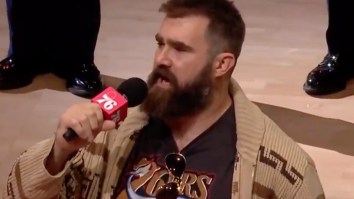 Jason Kelce Sings Incredibly Unique Version Of ‘The Star-Spangled Banner’ Before 76ers Game