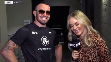 Things Get Awkward When Colby Covington Makes Crude Dustin Poirier/Conor McGregor Joke During Interview With UFC Host Laura Sanko