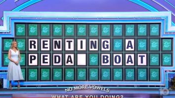 All Three ‘Wheel Of Fortune’ Contestants Whiff On Solving ‘Renting A Pedal Boat’ Despite Having 99% Of The Letters