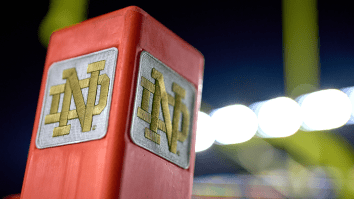 5* QB Dante Moore Sits On Gold Throne In The Toughest Visit Photos Of All-Time At Notre Dame
