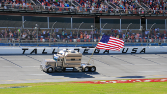 Epic POV Video From Inside A Semi-Truck Going 120mph At Talladega Is As American As It Gets