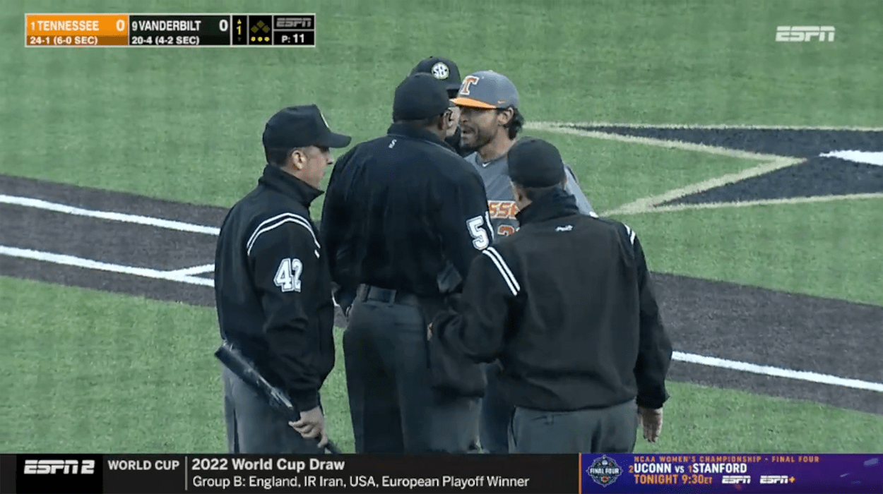 UT Baseball Coach Goes Off After Hitter Called Out For Illegal Bat (Video)