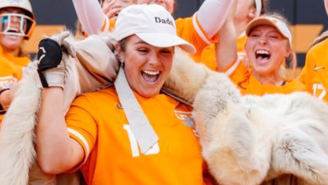Tennessee Softball Breaks Out Electric Fur Coat Celebration To Spite Umpires After Walk-Off Grand Slam