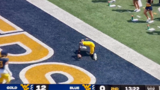 West Virginia WR Pays Homage To NFL Stars With ‘Dog Pee’ TD Celebration During Spring Game