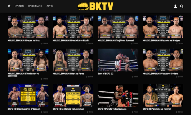 BARE KNUCKLE TV - Past Fights