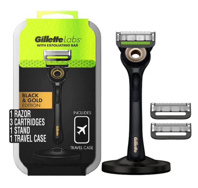 Gillette Razor for Men with Exfoliating Bar Gold Edition