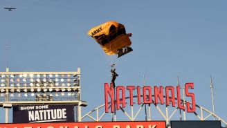 US Capitol Evacuation Caused By Parachute Team Jumping Into Washington Nationals Game