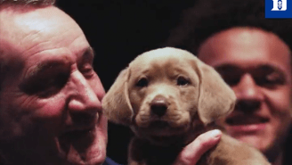 Duke Gave Coach K An Adorable Puppy As A Retirement Gift And The Haters Still Found A Way To Chirp