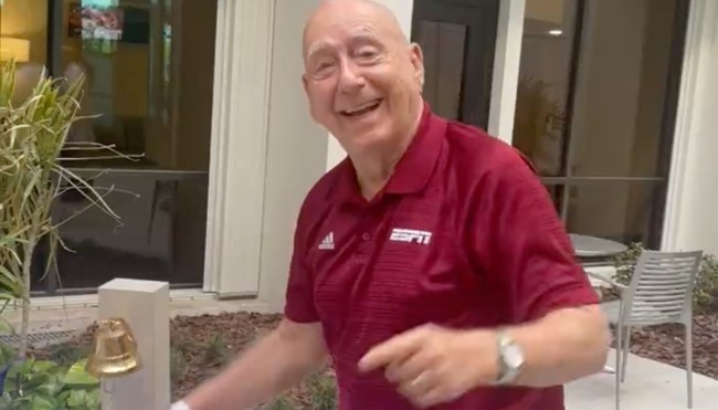 Basketball Fans React TO Dick Vitale Ringing Bell After Beating Cancer