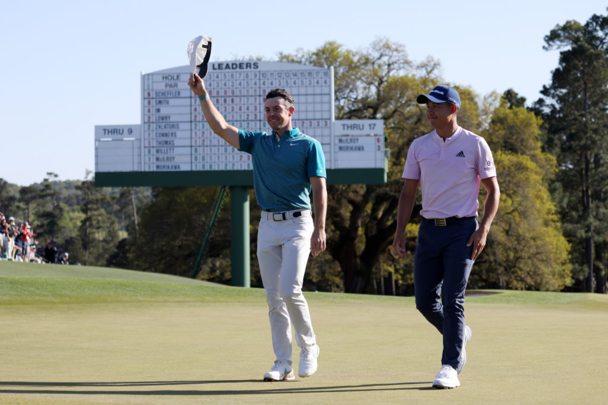 Rory McIlroy, Collin Morikawa Make Consecutive Bunker Shots At Masters