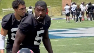 USFL Player Filmed (Possibly) Smoking A Cigarette During Practice Has Baffled Football Fans