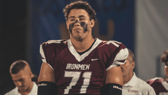 6’5″, 300lb 4* College Football Recruit Chase Bisontis Reaches Insane Top Speed For His Size