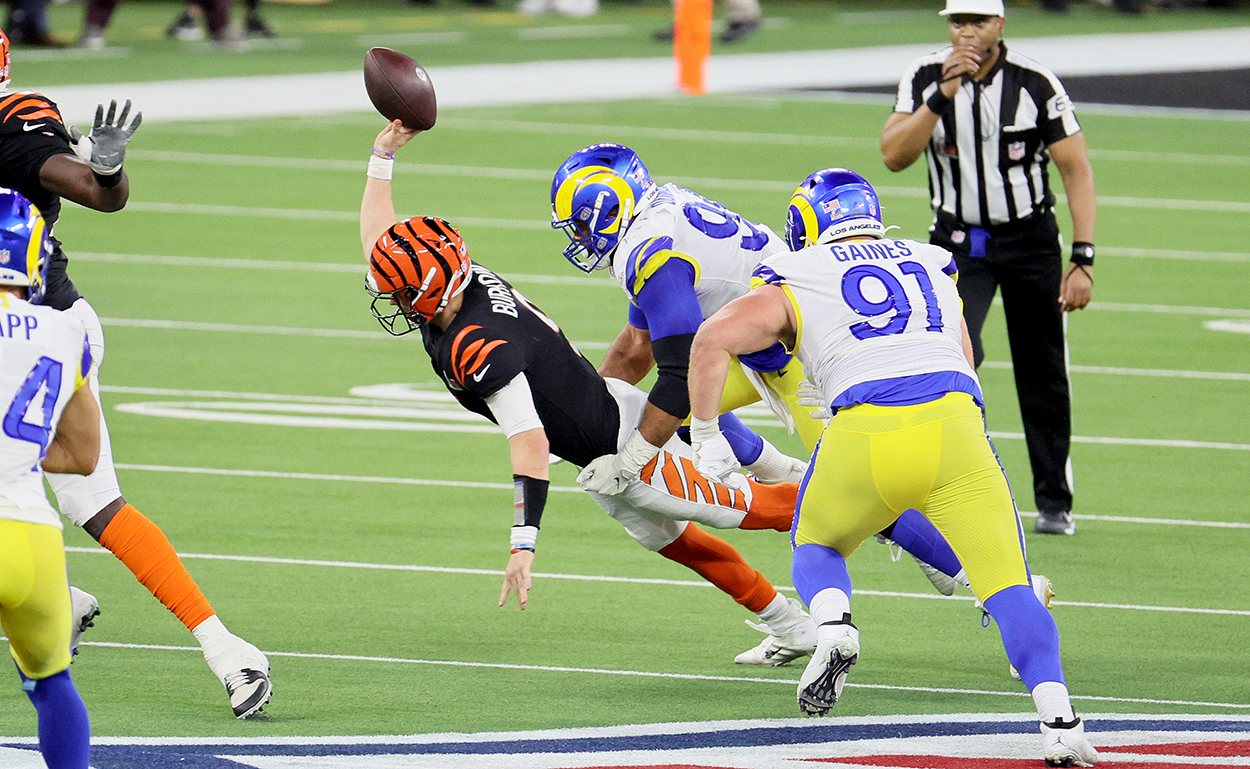 Was Joe Burrow at fault on the Bengals' final offensive play of Super Bowl  LVI?