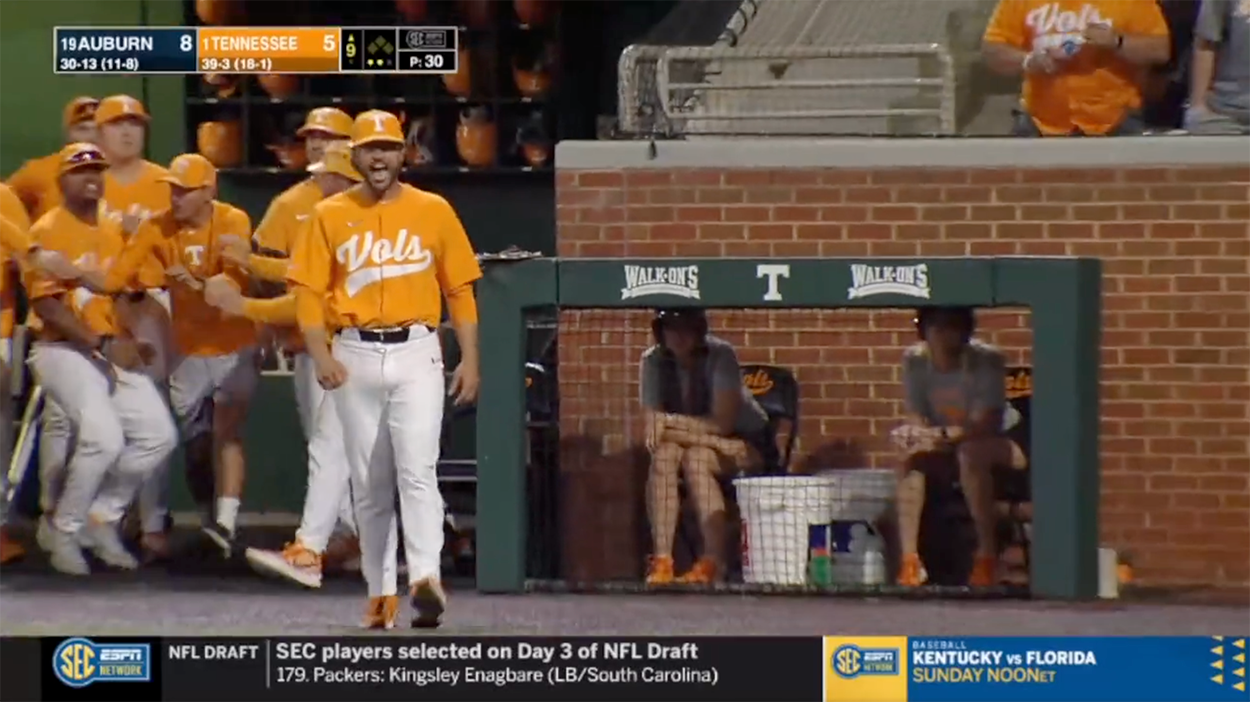 UT Baseball Coach Throws Tantrum After Auburn BatFlips In His Face