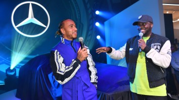 Lewis Hamilton Makes Appearance At Will.I.Am Mercedes AMG Unveiling In Miami With DJ Khaled, Ludacris, And Jamie Foxx