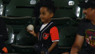Little Orioles Fan Throws Ball On The Field, Fans Rally To Get It Back To Him