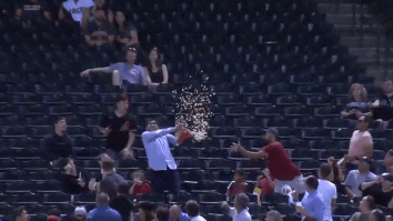 The Internet Loved This MLB Fan Who Caught A Foul Ball With His Box Of Popcorn