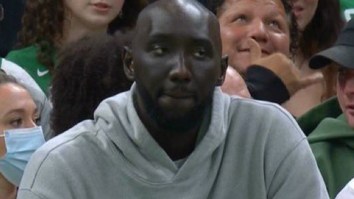 7’6″ Tacko Fall Sat Courtside At A Celtics Game And People Felt Awful For The Person Behind Him