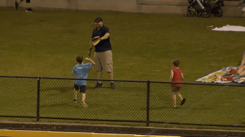 Hilarious Scene Unfolds When Dad Gets NAILED In The Face By Son’s Errant Throw At MiLB Game