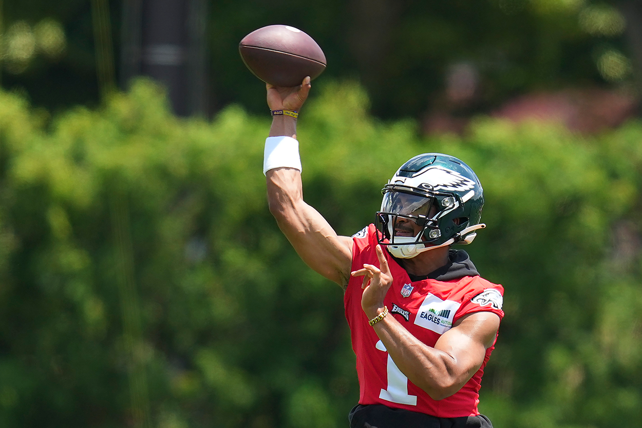 Pumped-up Jalen Hurts in superb form at Eagles' OTAs