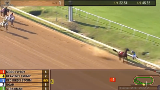 All-Time Bad Beat Unfolds As Horse With Significant Lead Throws Jockey Aside And Loses Race (Video)